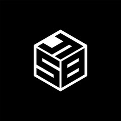 SBY letter logo design with black background in illustrator, cube logo, vector logo, modern alphabet font overlap style. calligraphy designs for logo, Poster, Invitation, etc.