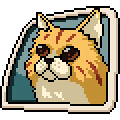 pixel art of cat face window