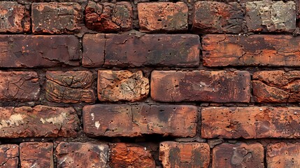 Aged Red Brick Wall Texture with Vintage Appeal