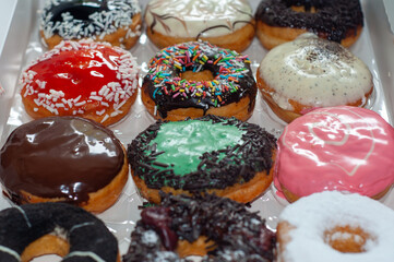 donuts with various flavors