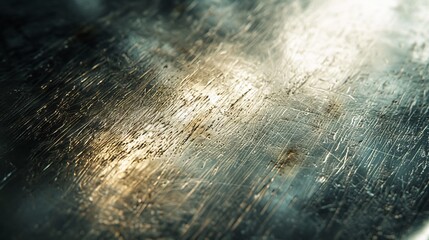 Scratched Silver Metal Texture with Light Reflections - obrazy, fototapety, plakaty