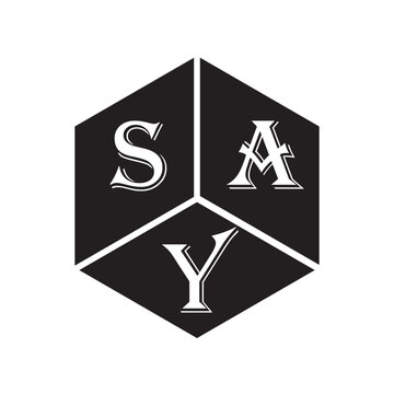 SAZ letter logo design on white background. SAZ creative initials letter logo concept. SAZ letter design.
