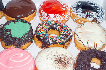 donuts with various flavors