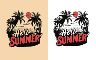 Fototapeta na wymiar T-shirt or poster design creative artwork illustration vector print for Summer