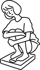 体重計に乗る女性