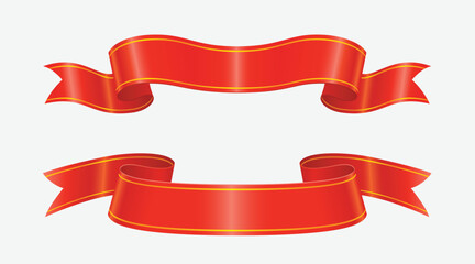 Red ribbons with gold collection
