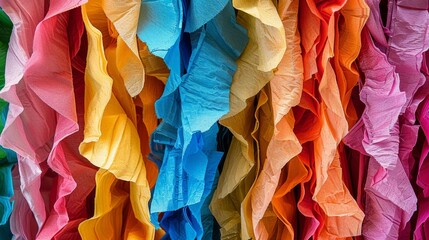 Colorful crepe paper patterns: Inspired by the expressive beauty of nature. - obrazy, fototapety, plakaty