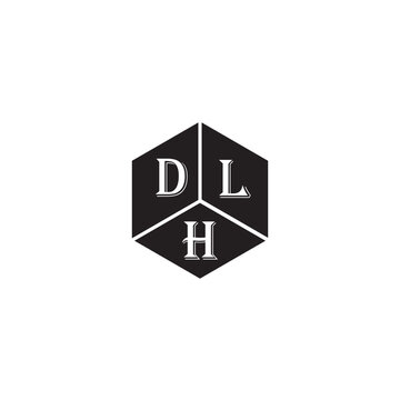 PrintDLH letter logo design on white background. DLH creative initials letter logo concept. DLH letter design.
