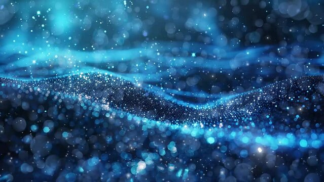 abstract bright glitter blue background out of focus. seamless looping overlay 4k virtual video animation background