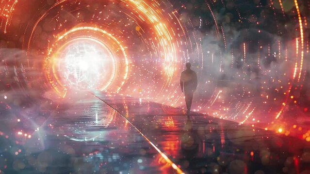 temporal nexus intrigue interstellar phenomenon. seamless looping overlay 4k virtual video animation background