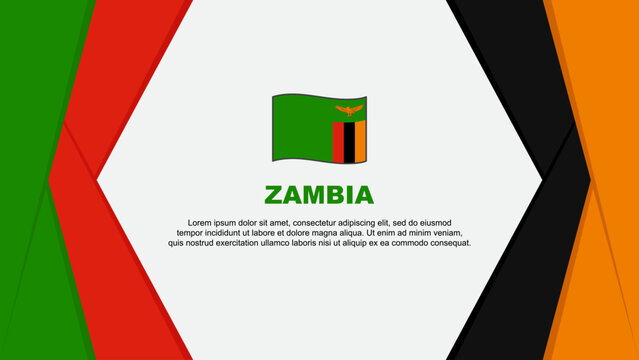 Zambia Flag Abstract Background Design Template. Zambia Independence Day Banner Cartoon Vector Illustration. Zambia Background