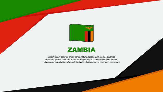 Zambia Flag Abstract Background Design Template. Zambia Independence Day Banner Cartoon Vector Illustration. Zambia
