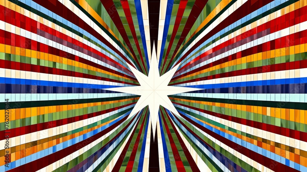Poster vibrant background with multicolored stars and intersecting lines for graphic design projects