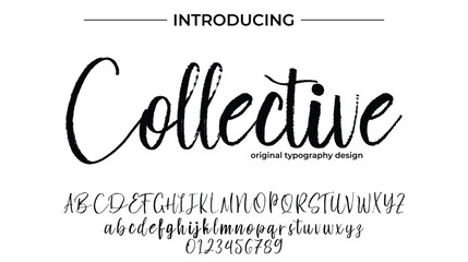 Collective Font Stylish brush painted an uppercase vector letters, alphabet, typeface