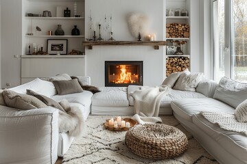 Rustic living room. French country, farmhouse, Provence modern living room interior design