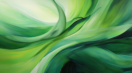 Essence of Shades of Green in Abstract Form Background Ai Generative