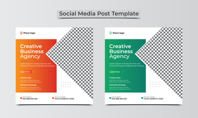 Creative business agency social media post banner design template and corporate business flyer template.