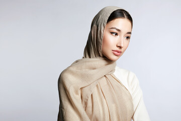 beautiful asian young woman. beauty girl in hijab - 762029698
