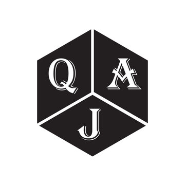 QAJ letter logo design on white background. QAJ creative initials letter logo concept. QAJ letter design.
