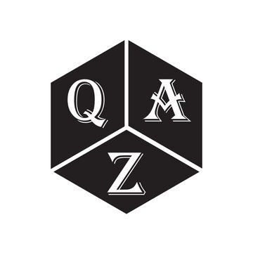 QAZ letter logo design on white background. QAZ creative initials letter logo concept. QAZ letter design.

