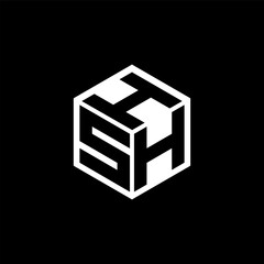 SHH letter logo design with black background in illustrator. Vector logo, calligraphy designs for logo, Poster, Invitation, etc.