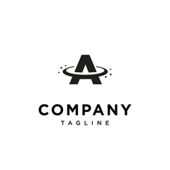 Letter A Planet Space Logo icon vector template eps