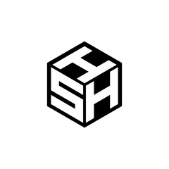 SHI letter logo design with white background in illustrator. Vector logo, calligraphy designs for logo, Poster, Invitation, etc.