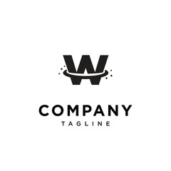 Letter W Planet Space Logo icon vector template eps