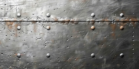 The textured gray metal plate with scratches, old metal background