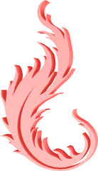 3D illustration render of abstract fire symbol of different shapes and colors on a transparent background