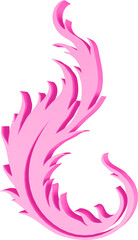 3D illustration render of abstract fire symbol of different shapes and colors on a transparent background