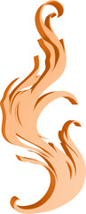 3D illustration render of abstract fire symbol of different shapes and colors on a transparent background