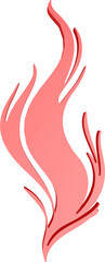 3D illustration render of abstract fire symbol of different shapes and colors on a transparent background