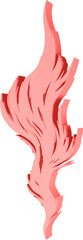 3D illustration render of abstract fire symbol of different shapes and colors on a transparent background