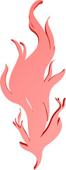 3D illustration render of abstract fire symbol of different shapes and colors on a transparent background