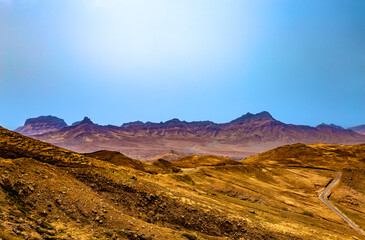 Mountain range near town of Mindelo, Island Sao Vicente, Cape Verde, Cabo Verde, Africa.