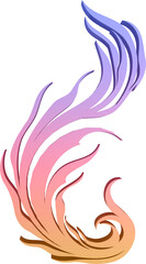 Obraz premium 3D illustration render of abstract fire symbol of different shapes and colors on a transparent background