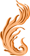 3D illustration render of abstract fire symbol of different shapes and colors on a transparent background