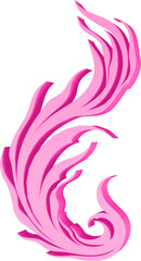 3D illustration render of abstract fire symbol of different shapes and colors on a transparent background