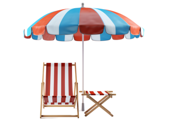 beach umbrella and chairs