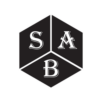 SAB letter logo design on white background. SAB creative initials letter logo concept. SAB letter design.

