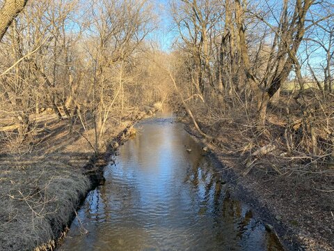 A Scenic View of the Yahara River Flowing Through DeForest, WI