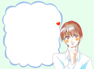 恋をしている男性　吹き出し