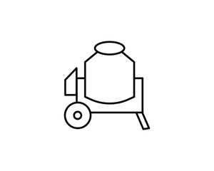 Concrete mixer icon vector symbol design illustration