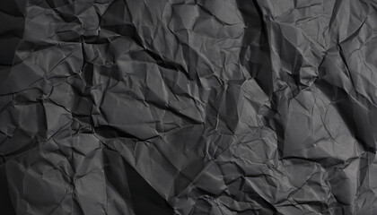 Paper texture, a sheet of black wrinkled papers; background abstract backdrop or wallpaper