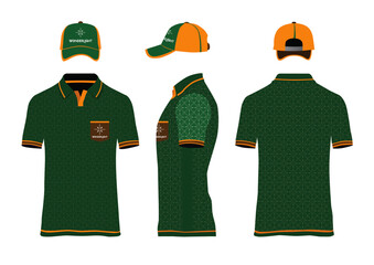 Green Pattern T-shirt uniform Design Templates Vector Mockup - Quick Execution Business Templates - Wonderlight