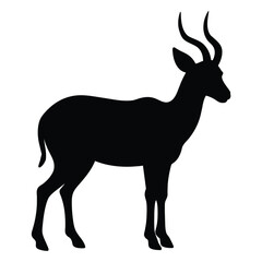 Naklejka na ściany i meble silhouette of a antelope on white