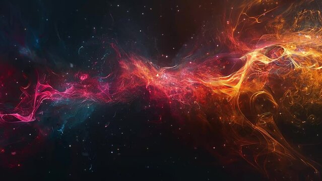 modern abstract motion banner on dark background fantasy. seamless looping overlay 4k virtual video animation background