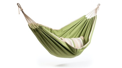 a hammock and pillows on a white background