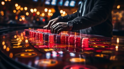 Man Playing Roulette at Casino